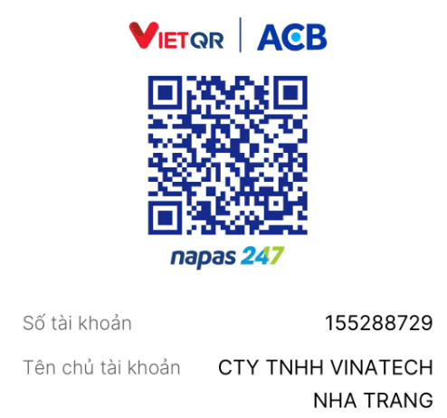 Thông tin Tài Khoàn ngân hàng của công ty Vinatech 