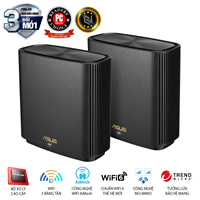 ASUS ZenWiFi XT8 AX (2PK) (MESH WI-FI) Chuẩn AX6600 WiFi 6 (802.11ax) AiMesh 360 2 băng tần, MU-MIMO, AiProtection, 510 m2