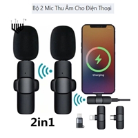 Micro kẹp áo không dây K9-2 (bộ 2 mic) dùng cho I-phone...