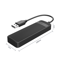 Hub USB Orico 1 ra 4 cổng USB 2.0, đen (FL02-BK)