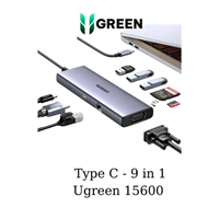 Ugreen 15600 Bộ chuyển USB C to HDMI + VGA + USB 3.0 +...