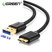 Ugreen 10840 - Cáp micro USB 3.0, đen, 0.5m ( dùng cho ổ cứng gắn ngoài)