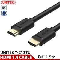 Cáp UNITEK - HDMI 1.5M  Chuẩn 4K - Y-C137U