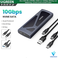 Box ổ cứng SSD M.2 NVMe USB 3.2 10Gbps Ugreen 15512, Hỗ...
