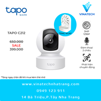 Camera IP Wifi TP-Link Tapo C212 2K 3MP/ quay quét, có...