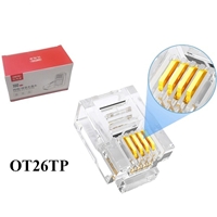 Đầu bấm điện thoại RJ11 4 line (Bịch 100 đầu) - Unitek OT26TP