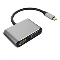 Bộ chuyển đổi USB Type-C ra VGA + HDMI 4k (2 in 1) (31+1)