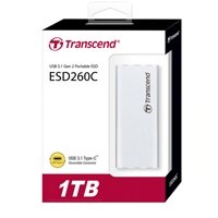  1TB, Ổ cứng gắn ngoài Transcend SSD ESD260C USB 3.1 Gen2 Type C 