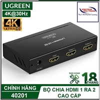 Bộ chia cổng Ugreen 40201 HDMI 1 ra 2 Hỗ trợ full HD,...