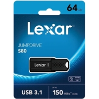 Usb 64GB LEXAR Jumdrive S80 USB 3.1 , Upto 130MB/s Read