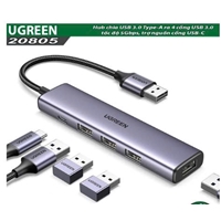 Hub chia USB 3.0 Type-A ra 4 cổng USB 3.0 tốc độ 5Gbps...